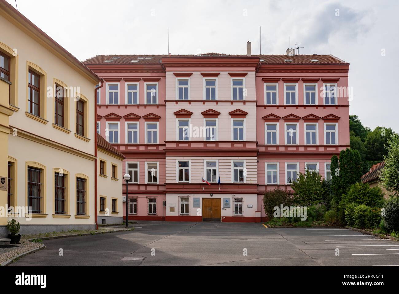 Costruzione della scuola superiore privata di relazioni internazionali e pubbliche a Praga, Foto Stock