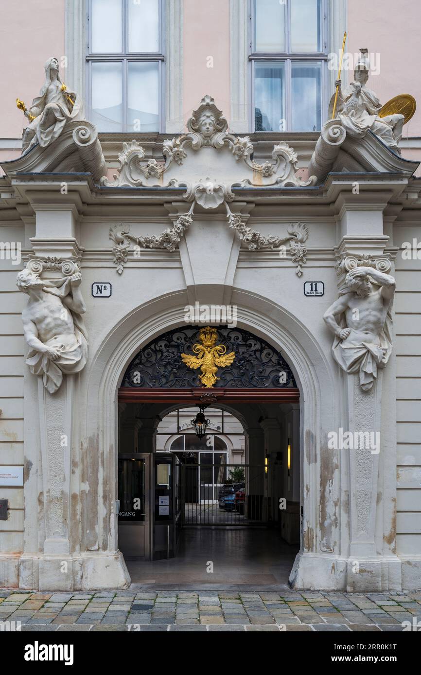 Edificio Art Nouveau, Judenplatz (piazza ebraica), Vienna, Austria Foto Stock