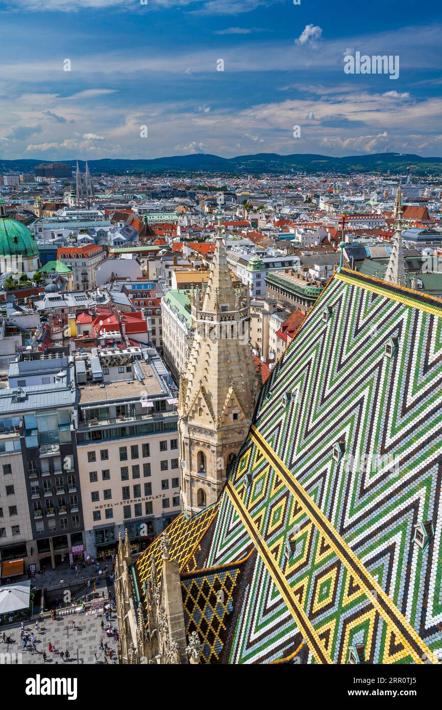 Skyline della città di Vienna, Austria Foto Stock