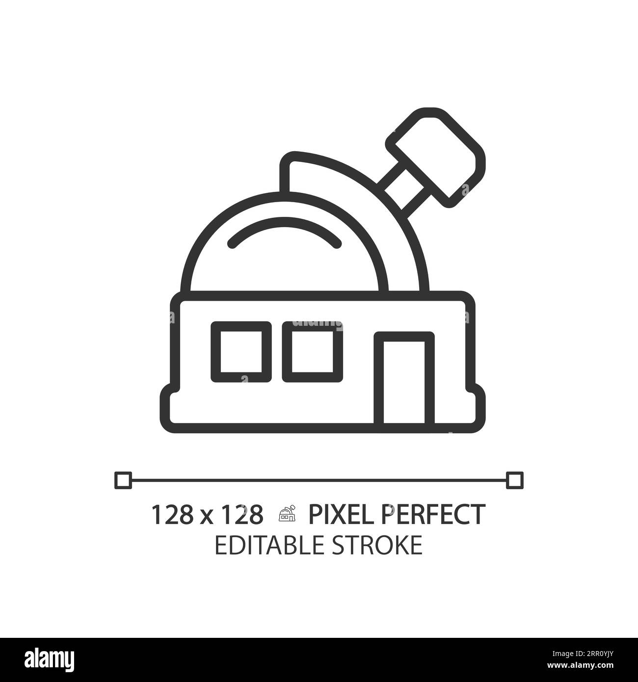 Icona lineare Perfect pixel dell'Osservatorio Illustrazione Vettoriale