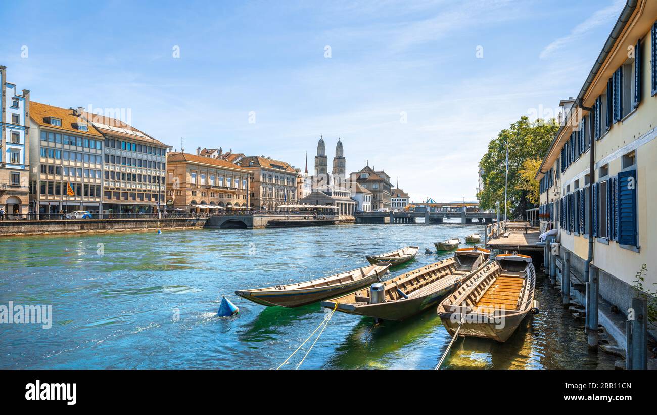 vista panoramica nel centro di zurigo Foto Stock
