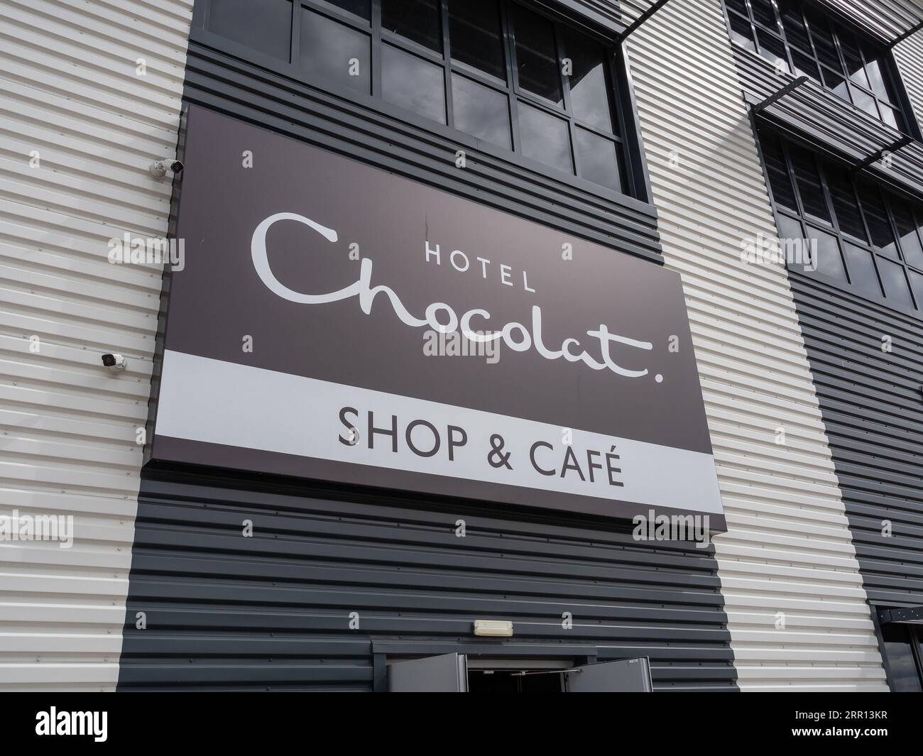 Hotel Chocolat Factory, negozio e caffetteria alla periferia di Northampton, Regno Unito Foto Stock