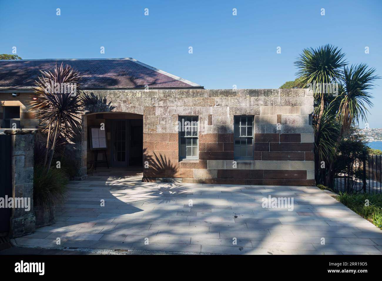 Gunners Barracks, Headland Park, Mosman, NSW, Australia. L'edificio stesso è un bell'esempio di architettura militare del XIX secolo, realizzata con materiali locali Foto Stock