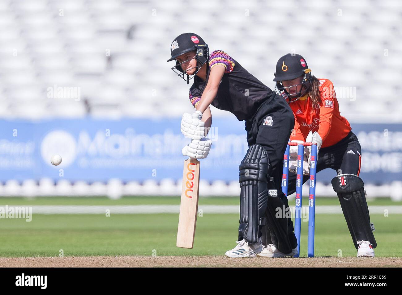 Hannah Baker in azione per Sparks, presa a Birmingham, Regno Unito, durante il Rachel Heyhoe Flint Trophy tra Central Sparks e The Blaze il 5 settembre 2 Foto Stock