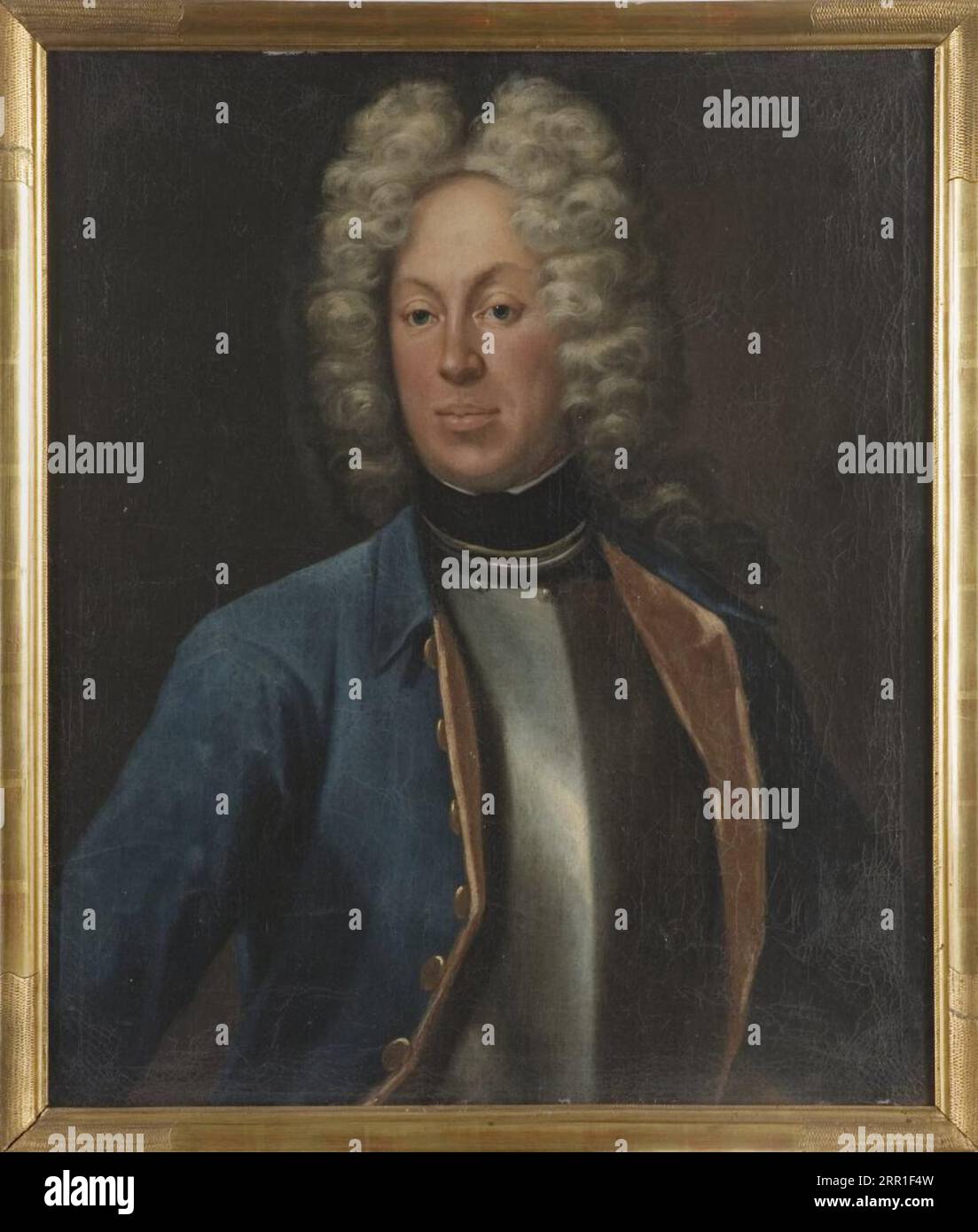 Adolf Herman Wrangel af Lindeberg (1684-1746), friherre, överstelöjtnant, g.m. friherrinnan Sofia Gyllenstierna af Ulaborg 1718 di Johann Heinrich Wedekind Foto Stock