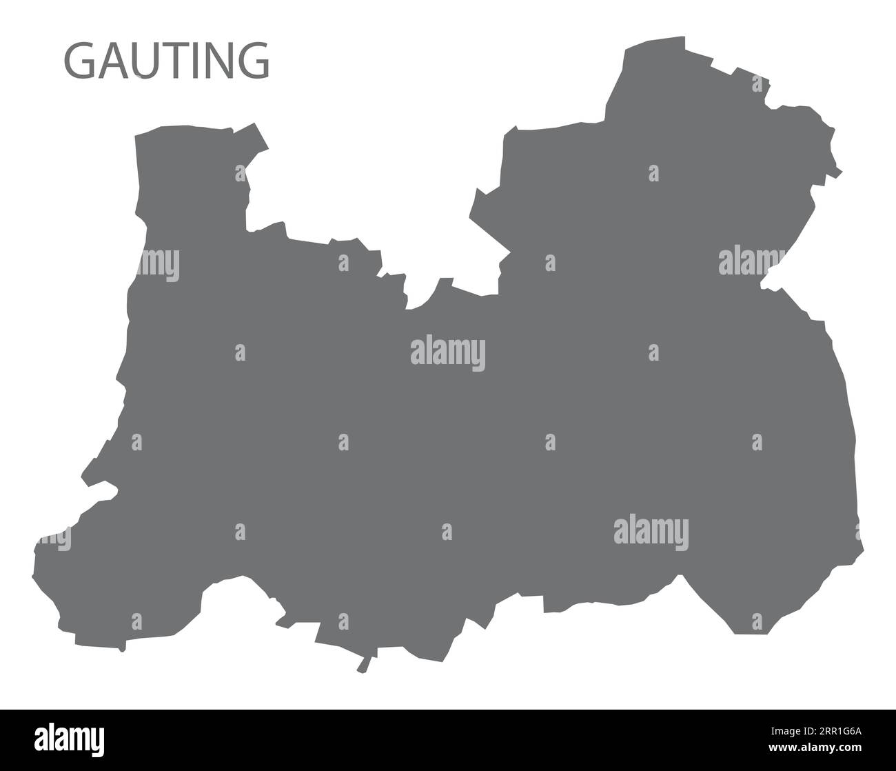 Mappa della città tedesca Gauting illustrazione grigia sagoma della silhouette Illustrazione Vettoriale