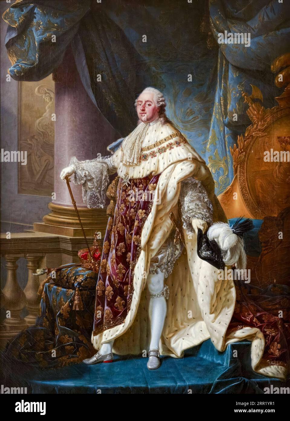 Luigi XVI (1754-1793), re di Francia e Navarra, ritratto dipinto ad olio su tela di Antoine-Francois Callet, 1779 Foto Stock