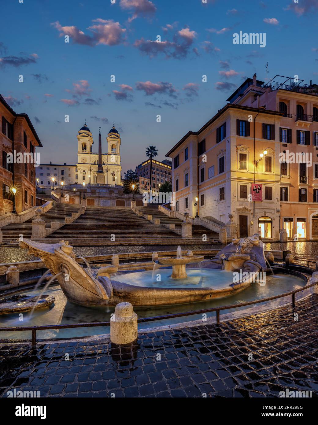 Piazza di Spagna all'alba, Roma, Lazio, Italia Foto Stock