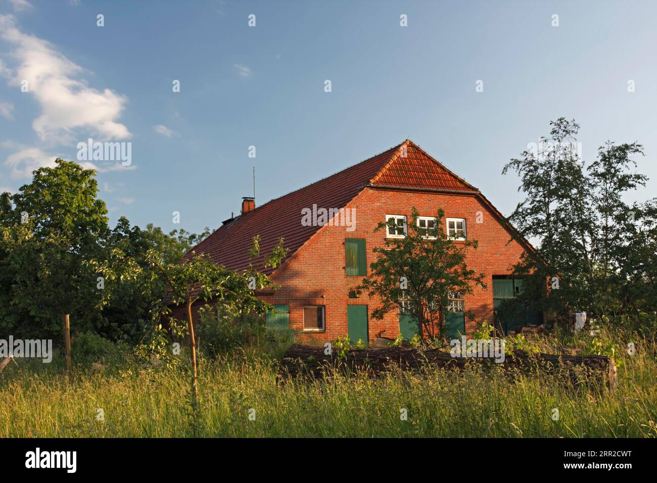 Ex edificio della stazione di Mellumrat e.V., stazione di conservazione della natura, fattoria di riposo, Strohauser Plate, distretto di Wesermarsch, bassa Sassonia, Germania Foto Stock