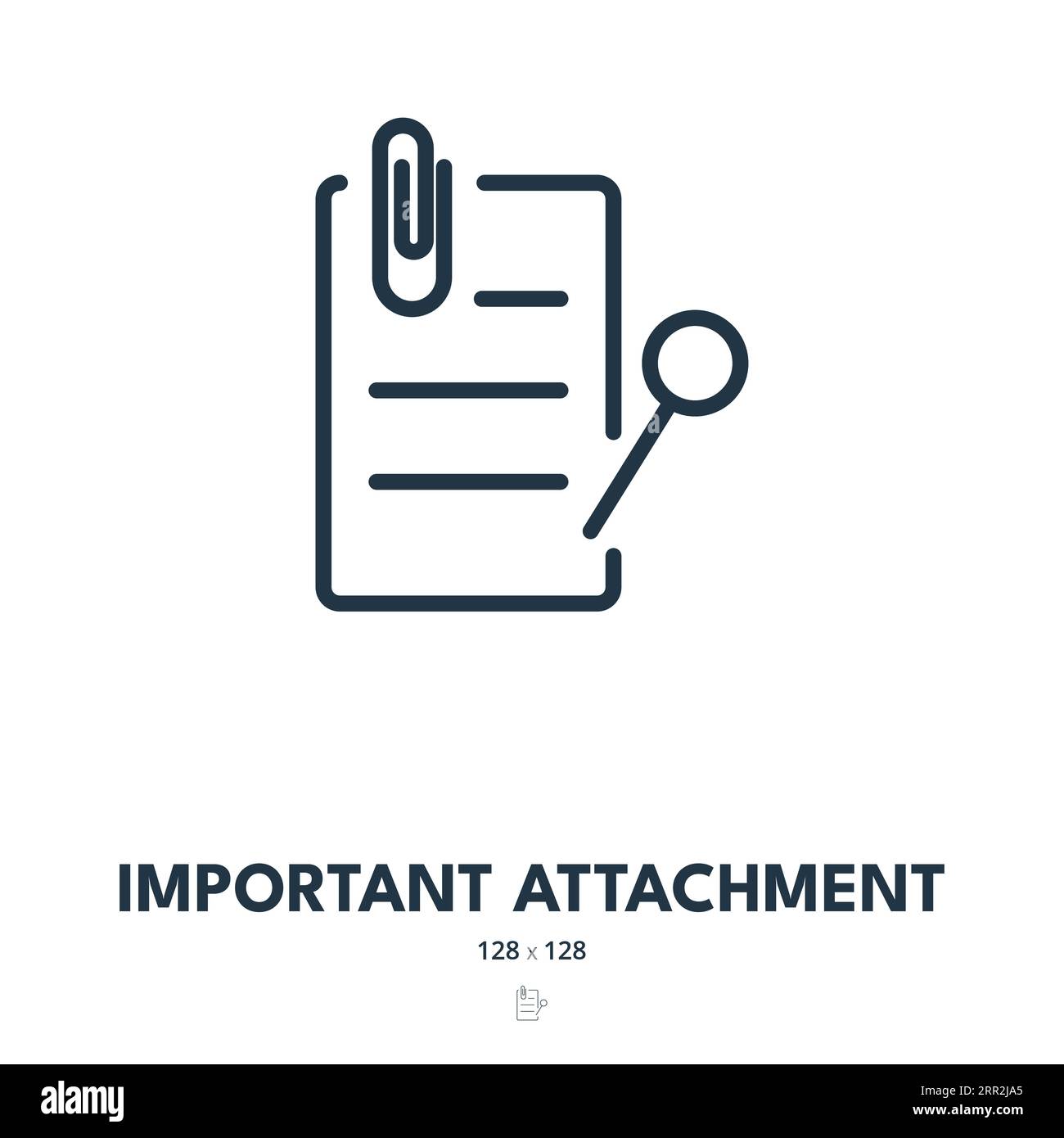Icona allegato importante. Documento, file, Doc. Tratto modificabile. Icona vettore semplice Illustrazione Vettoriale