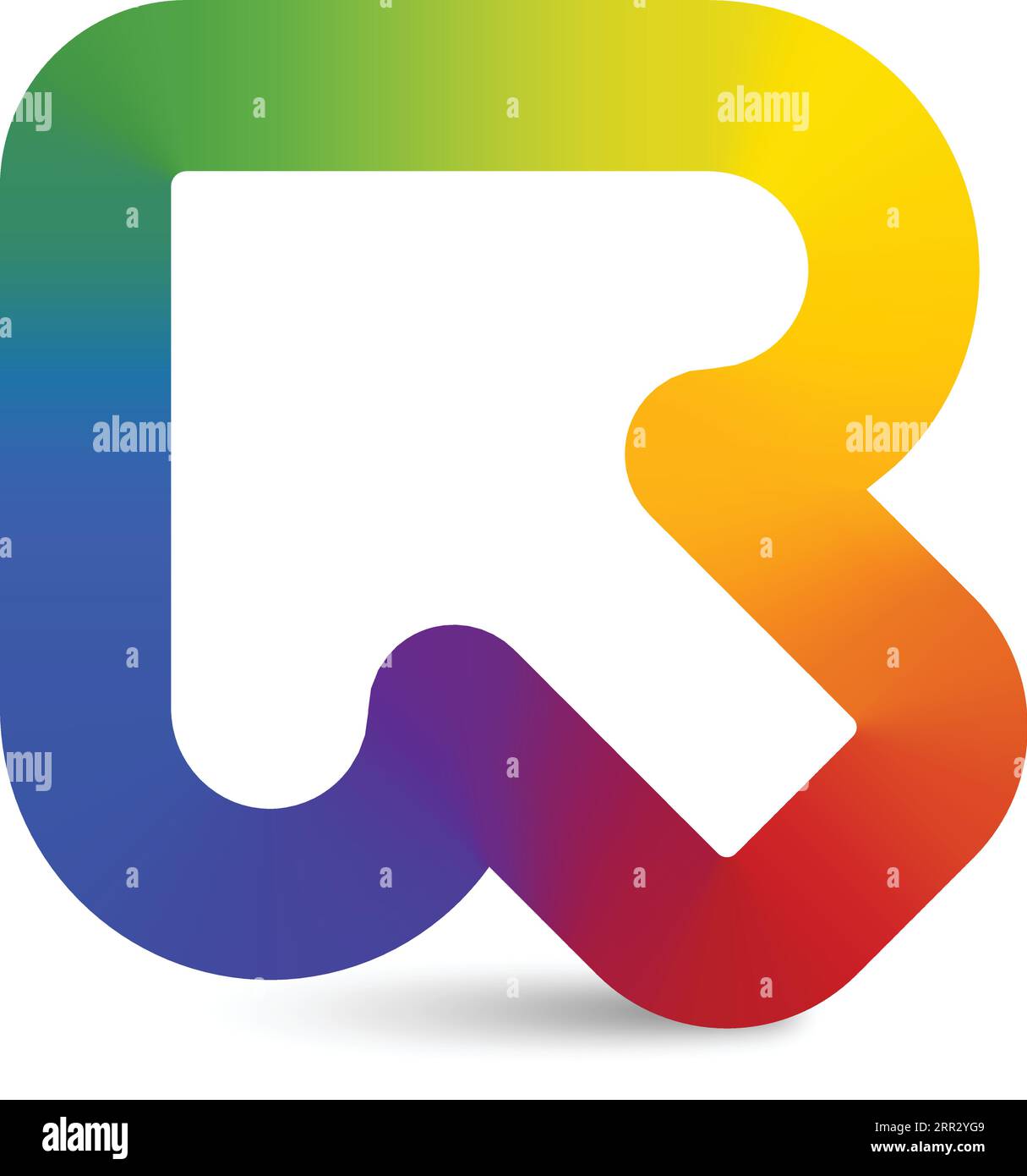 Forma lineare design moderno modello logo R Letter Illustrazione Vettoriale