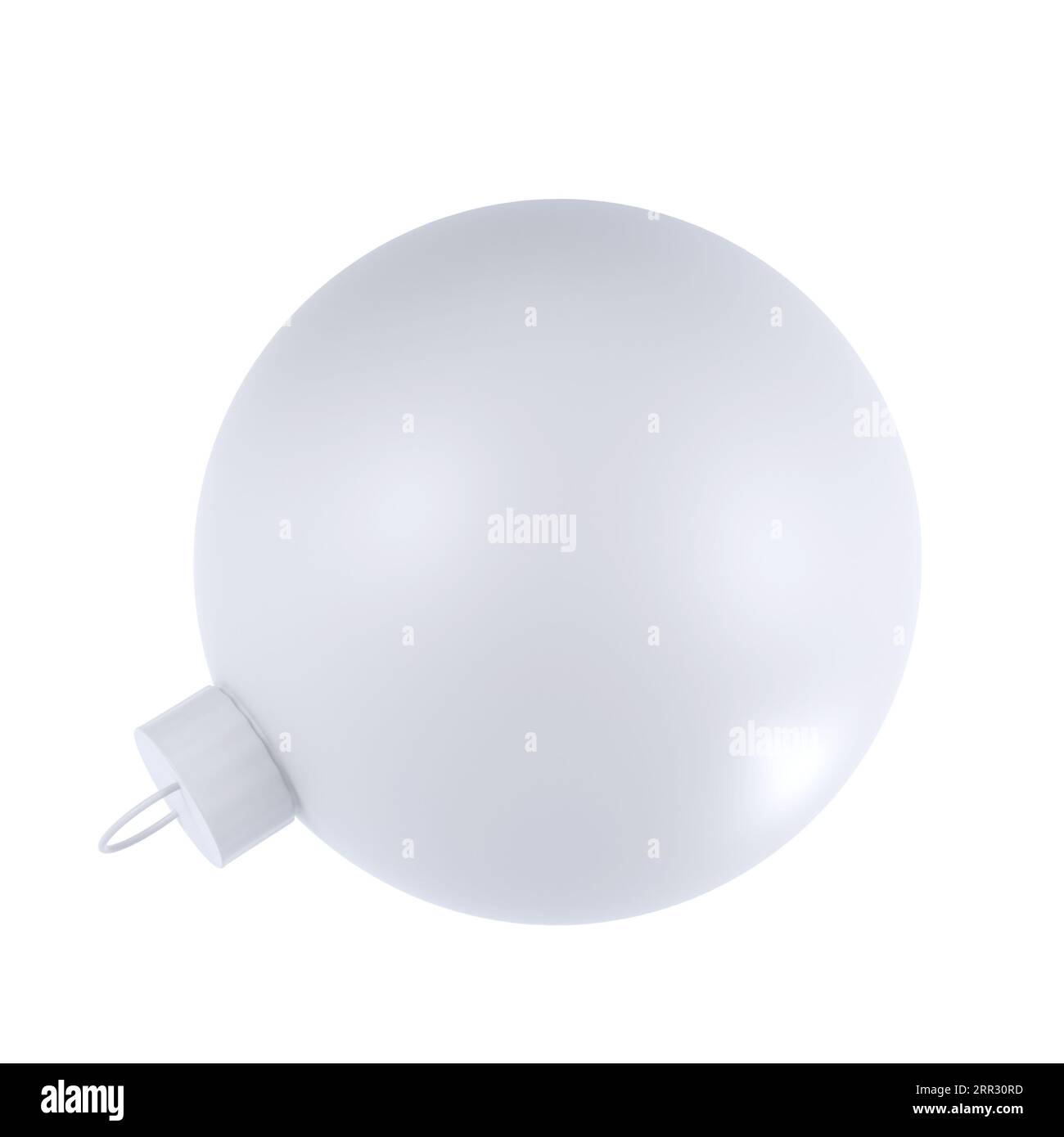 Icona della pallina di Natale con rendering 3d. Sfera bianca realistica con tracciato di ritaglio. Giocattolo natalizio per abete. Illustrazione delle festività Foto Stock