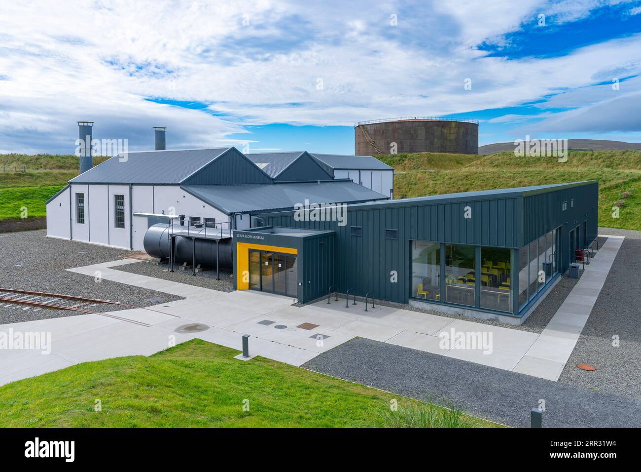 Lo Scapa Flow Museum, recentemente ampliato, si trova a Lyness, Hoy, Isole Orcadi, Scozia, Regno Unito Foto Stock