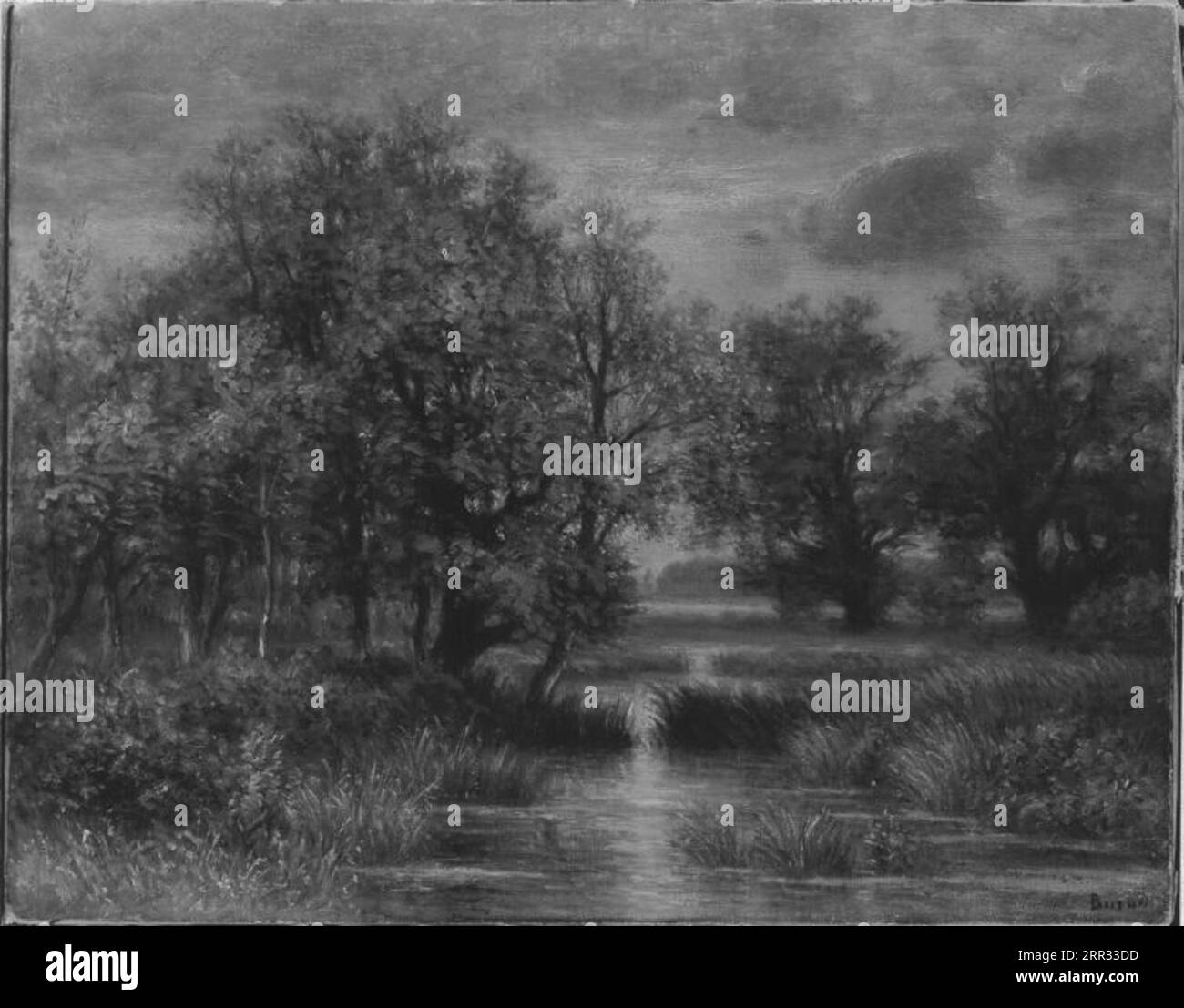 Landschaft mit Gewässer tra il 1860 circa e il 1870 circa di Peter Burnitz Foto Stock