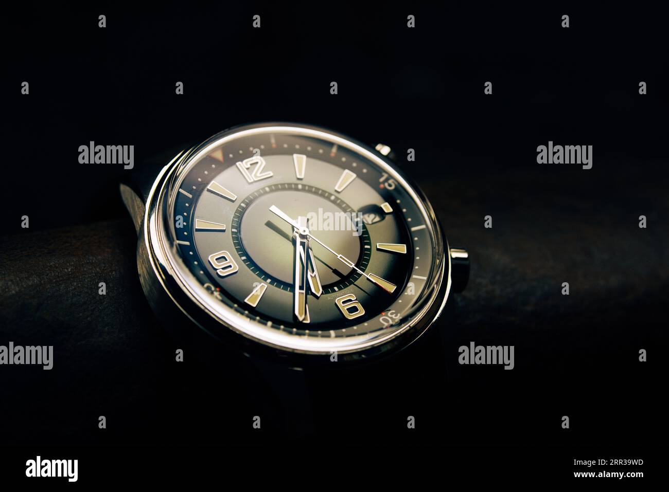 Fotografie della data Polaris Jaeger LeCoultre (JLC) con quadrante verde di degradazione. Foto Stock