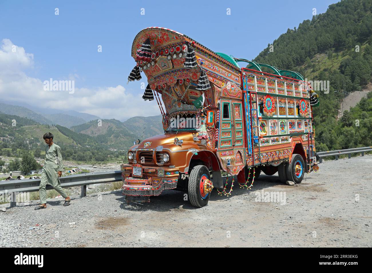 Camion decorato in Pakistan Foto Stock