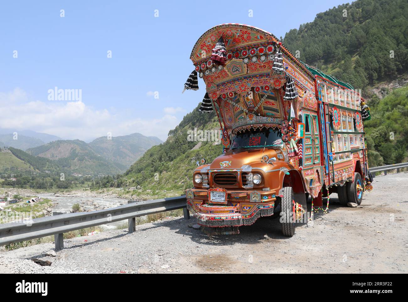 Camion decorato in Pakistan Foto Stock