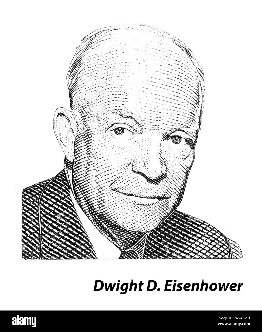 USA - CIRCA 1970: Un francobollo stampato negli Stati Uniti mostra il presidente del ritratto Dwight David Eisenhower circa 1970 Foto Stock