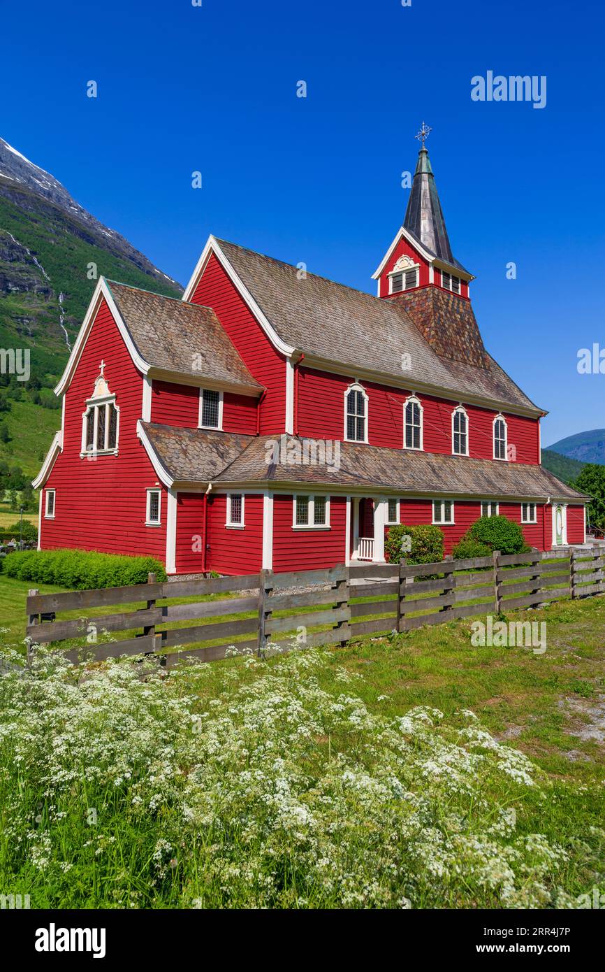 New Church, Olden Village, Vestland County, Norvegia Foto Stock