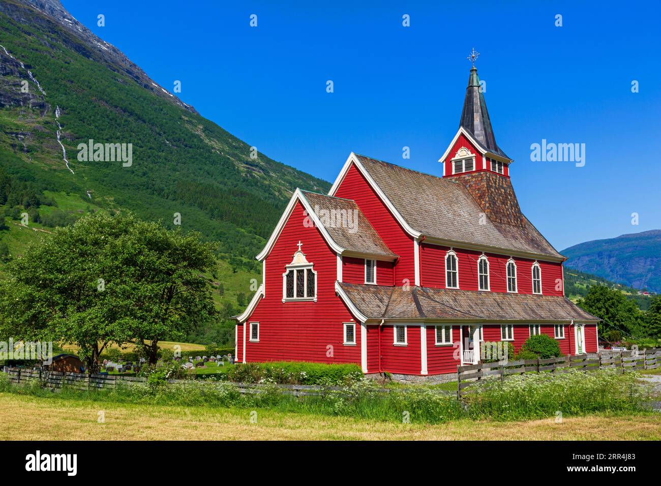 New Church, Olden Village, Vestland County, Norvegia Foto Stock