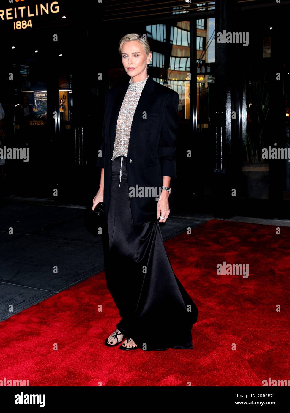 New York City, USA. 6 settembre 2023. Charlize Theron che partecipa al Breitling's Meatpacking Boutique Grand Opening tenutosi al Breitling's Meatpacking Boutique il 6 settembre 2023 a New York City, NY © Steven Bergman/AFF-USA.COM Credit: AFF/Alamy Live News Foto Stock