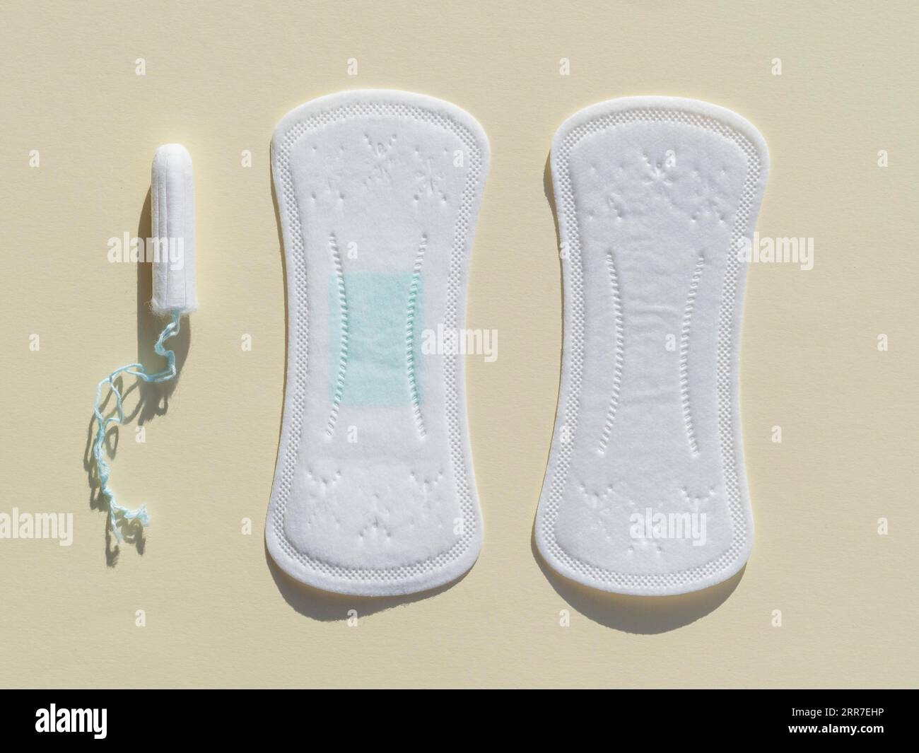 Vista dall'alto vari assorbenti per sanitari Foto Stock
