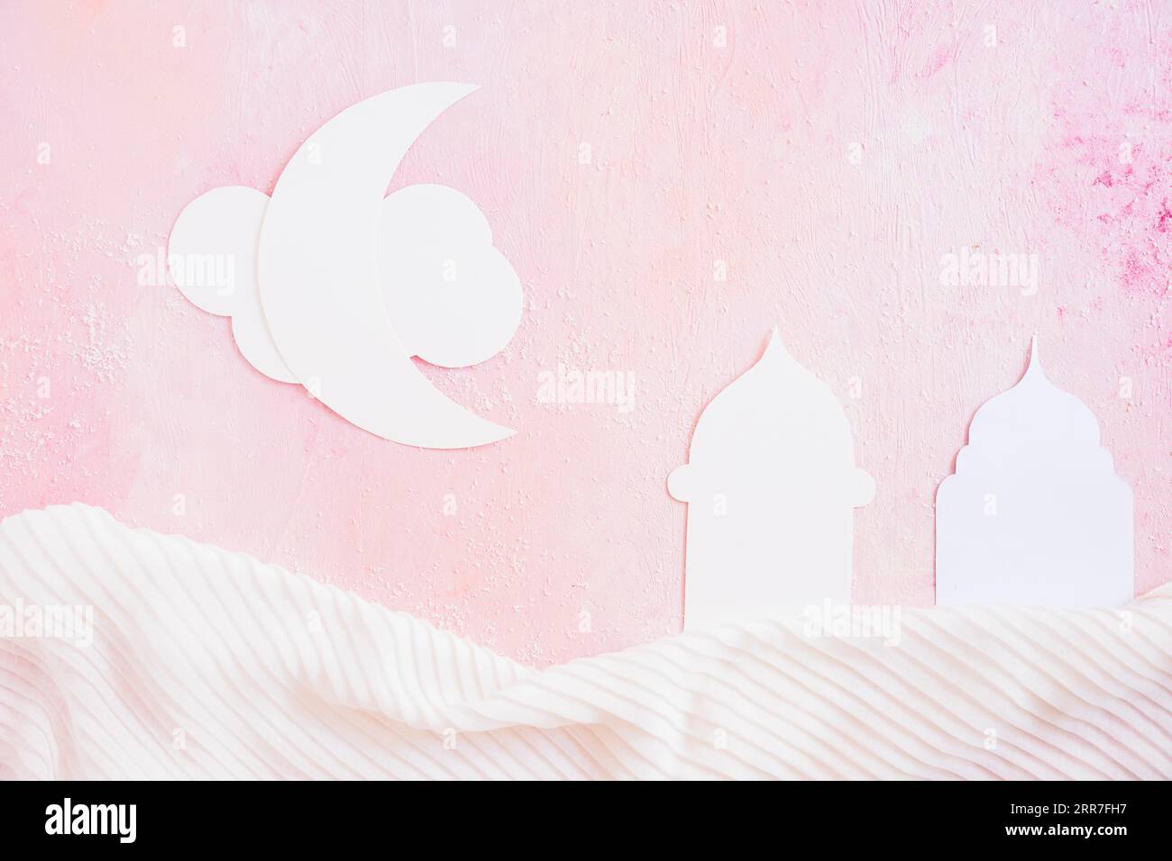 Moschea a mezzaluna con tovaglia Foto Stock