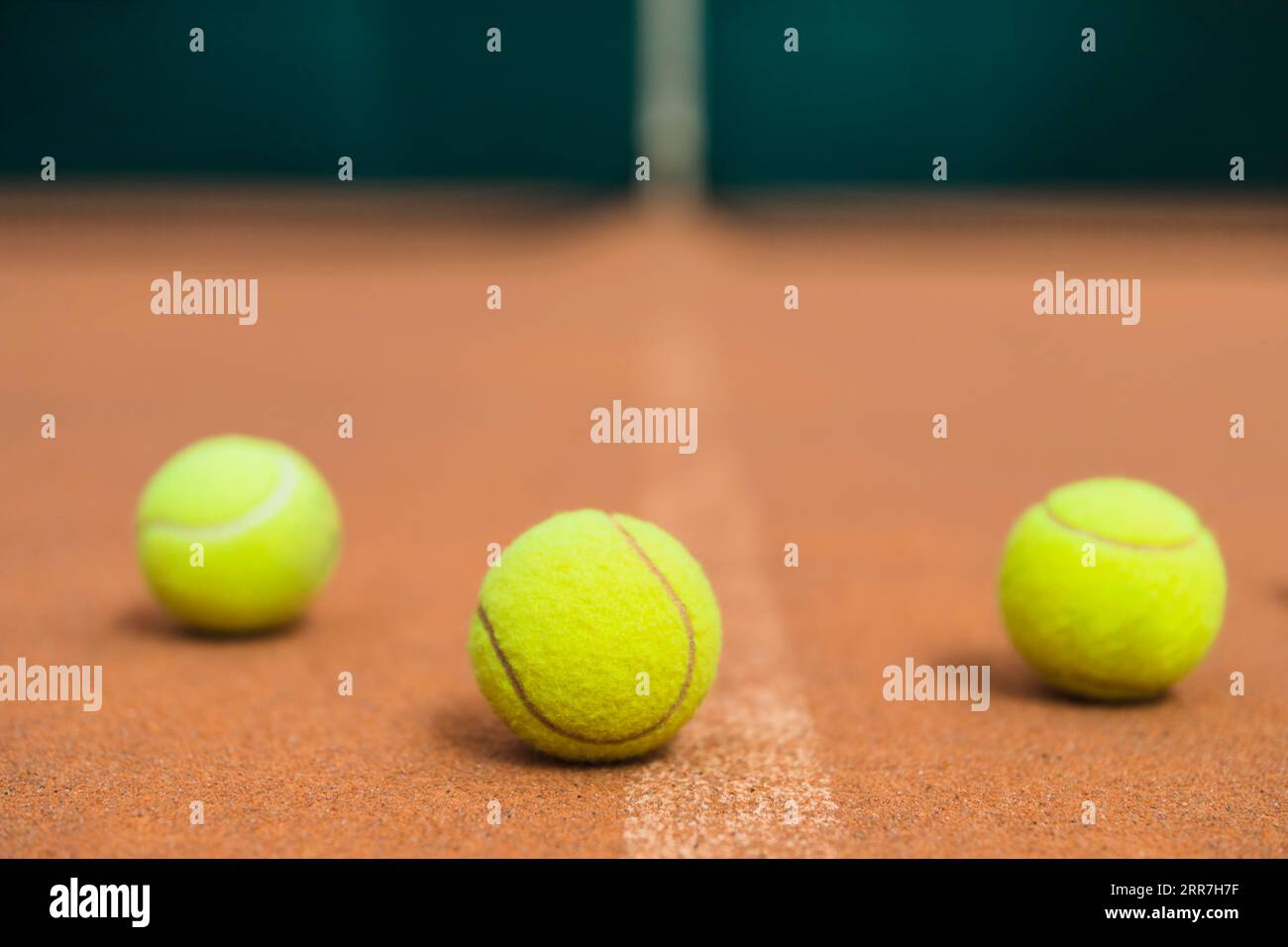 Tre campi da tennis verdi Foto Stock