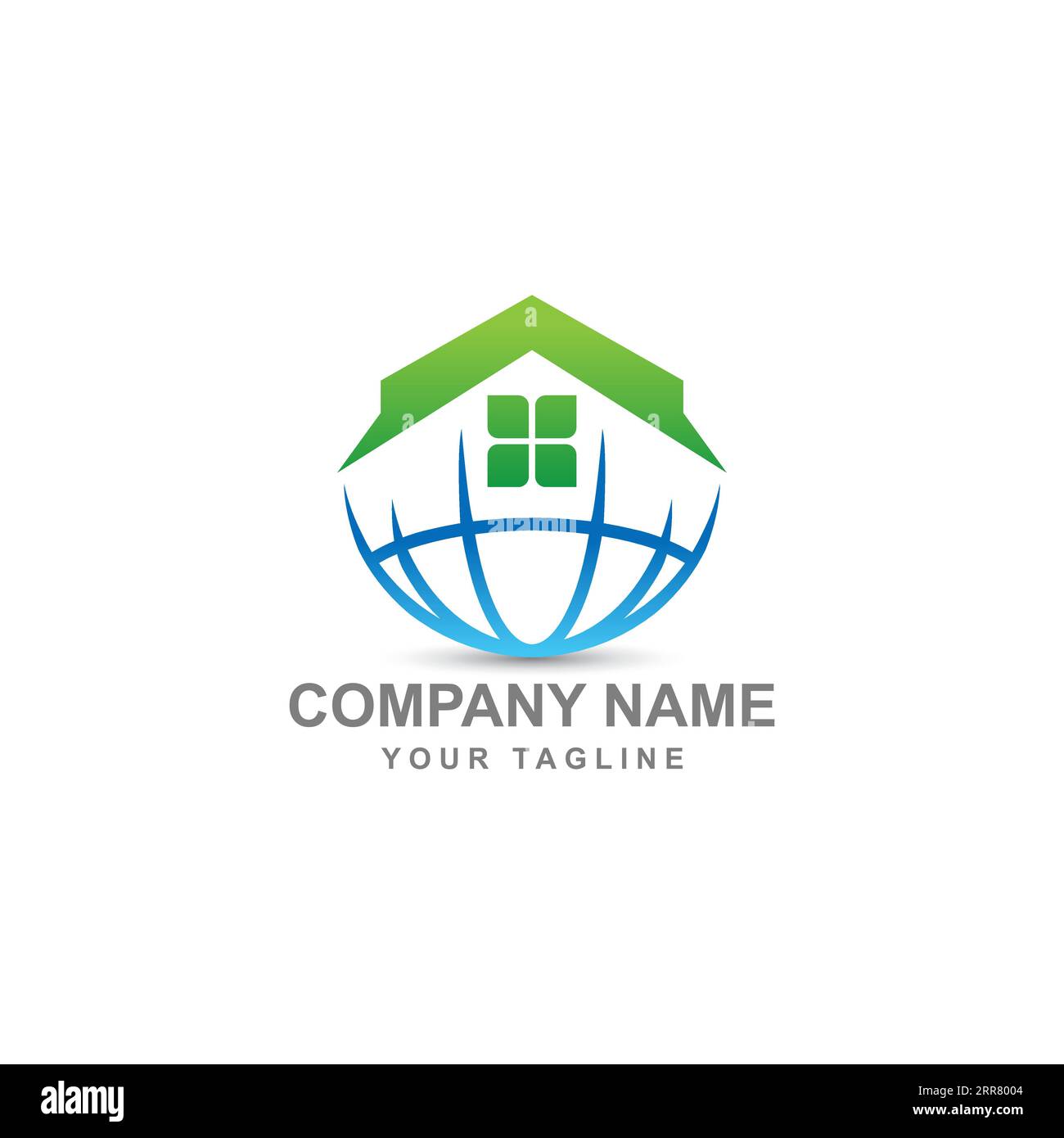 Combinazione di logo Vector Real estate e Globe. Modello di design logotipo House and World.EPS 10 Illustrazione Vettoriale