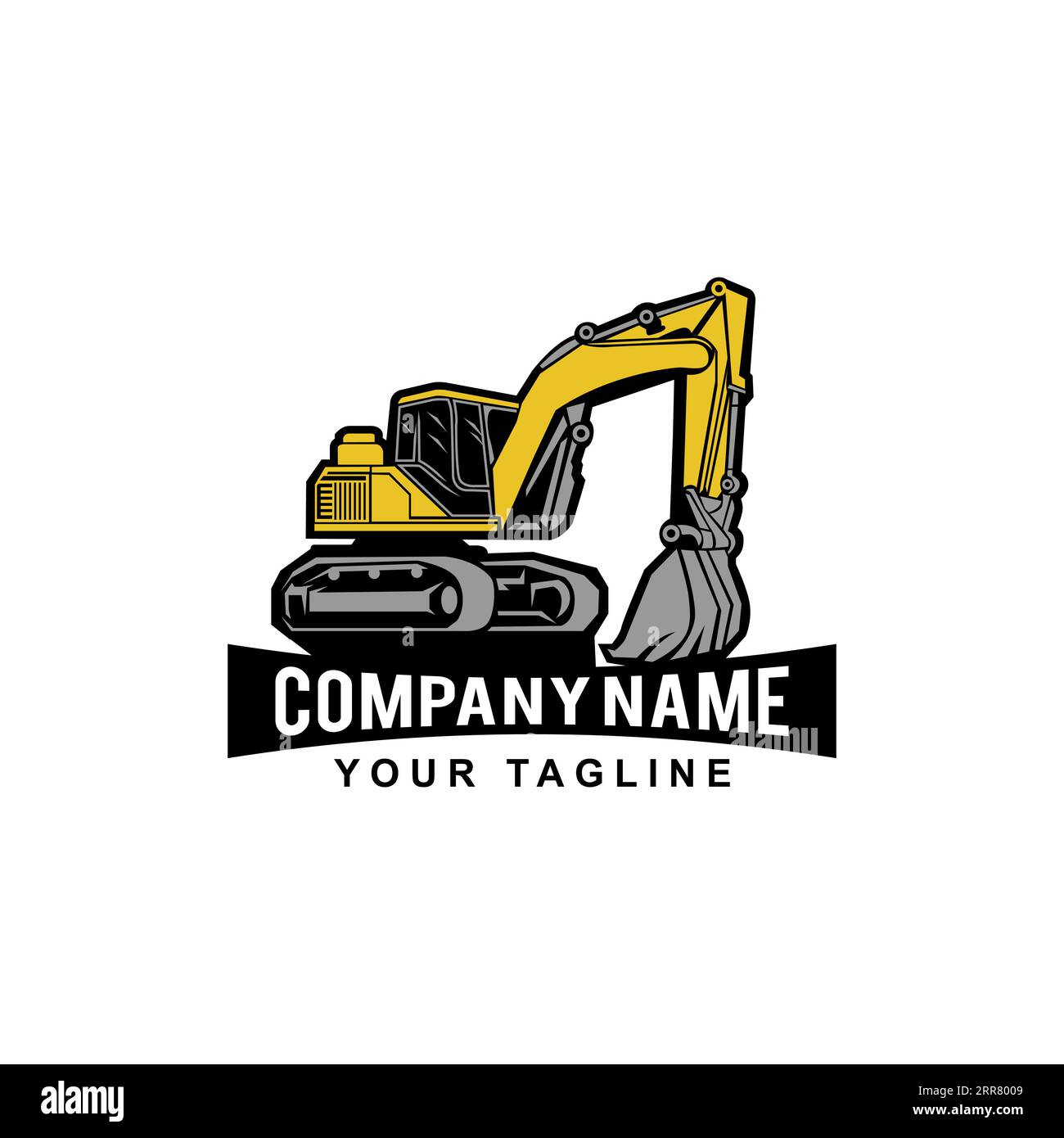 Il logo dell'escavatore progetta concept vettoriale illustration.EPS 10 Illustrazione Vettoriale