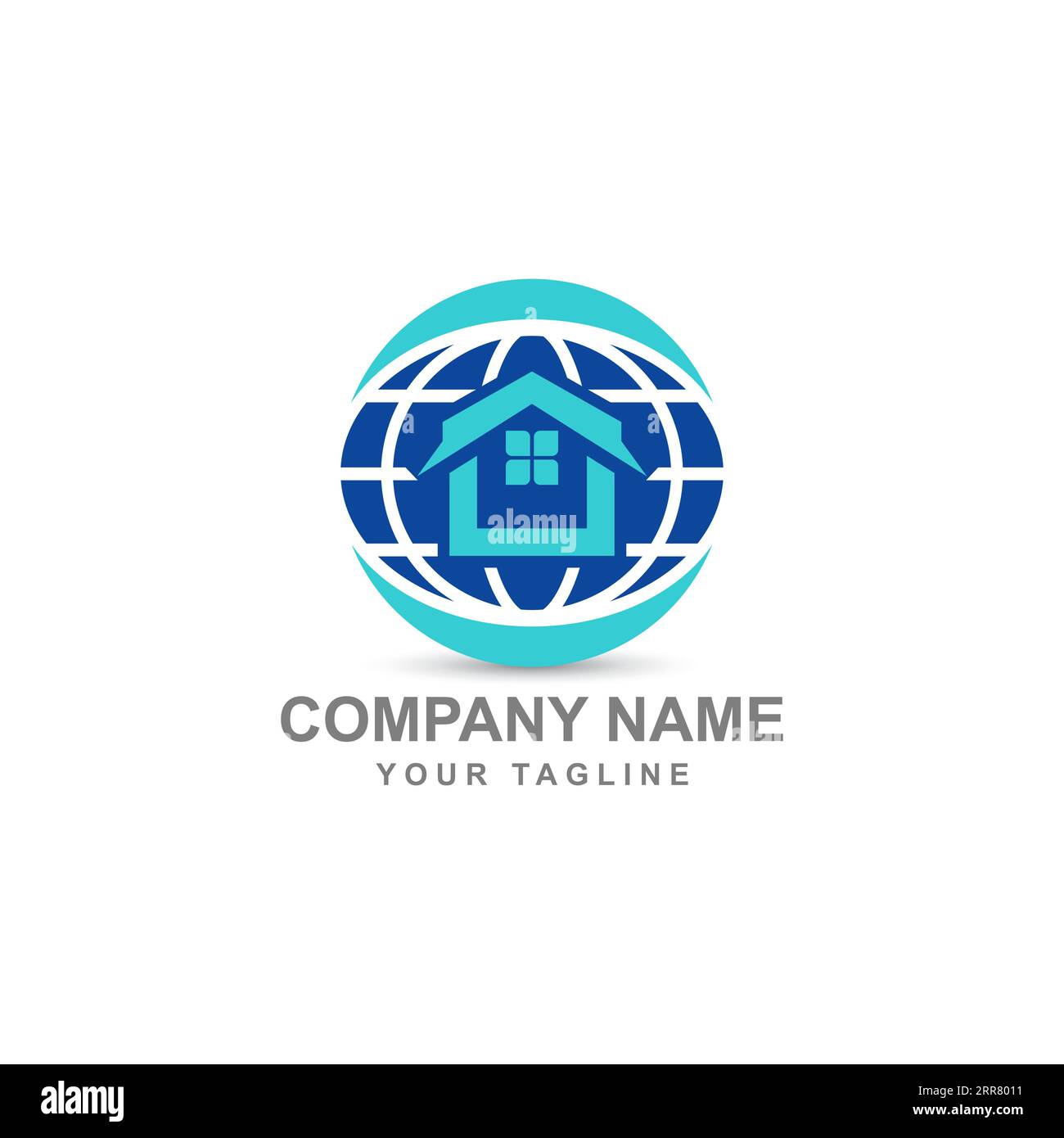 Combinazione di logo Vector Real estate e Globe. Modello di design logotipo House and World.EPS 10 Illustrazione Vettoriale