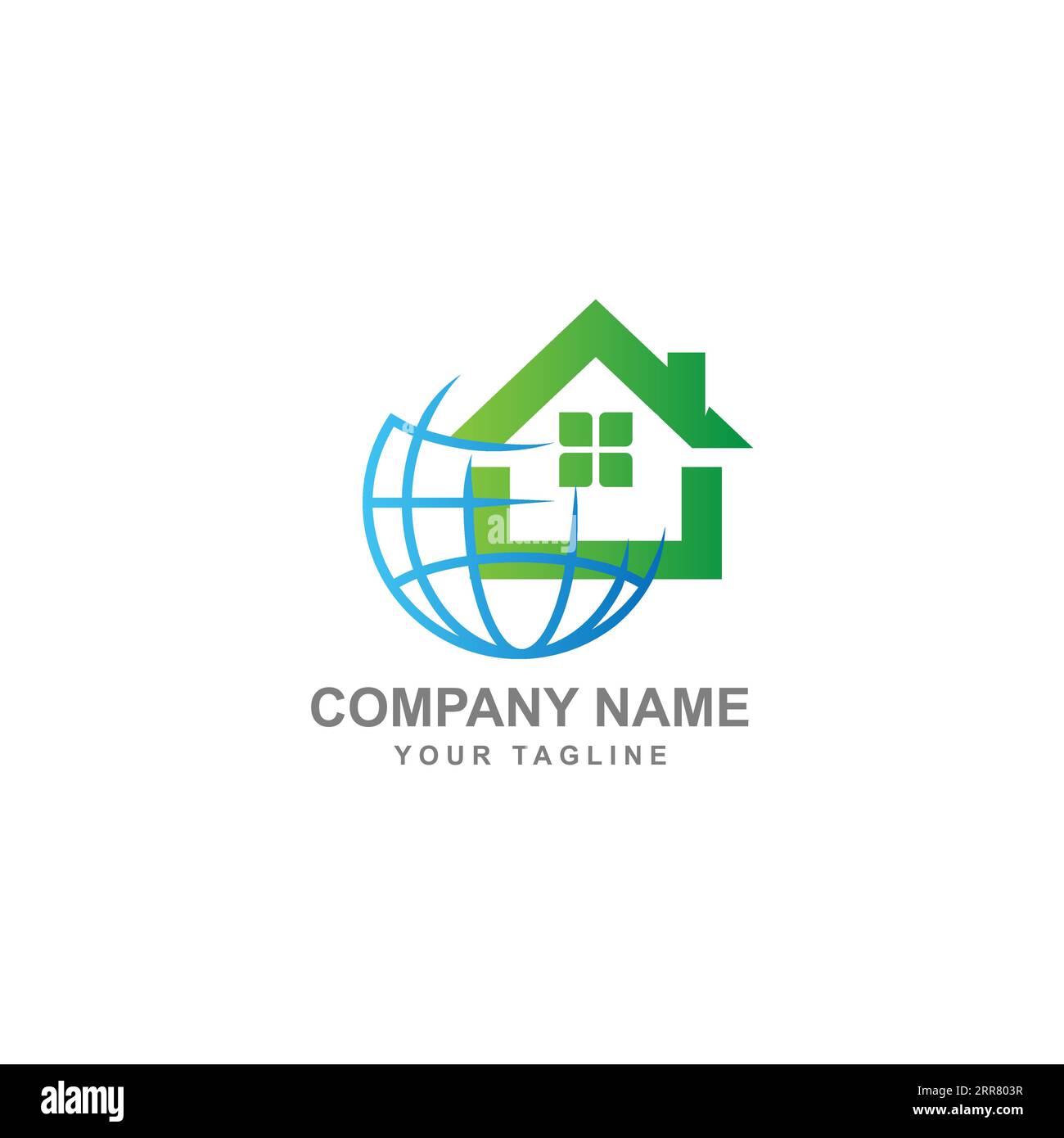 Combinazione di logo Vector Real estate e Globe. Modello di design logotipo House and World.EPS 10 Illustrazione Vettoriale