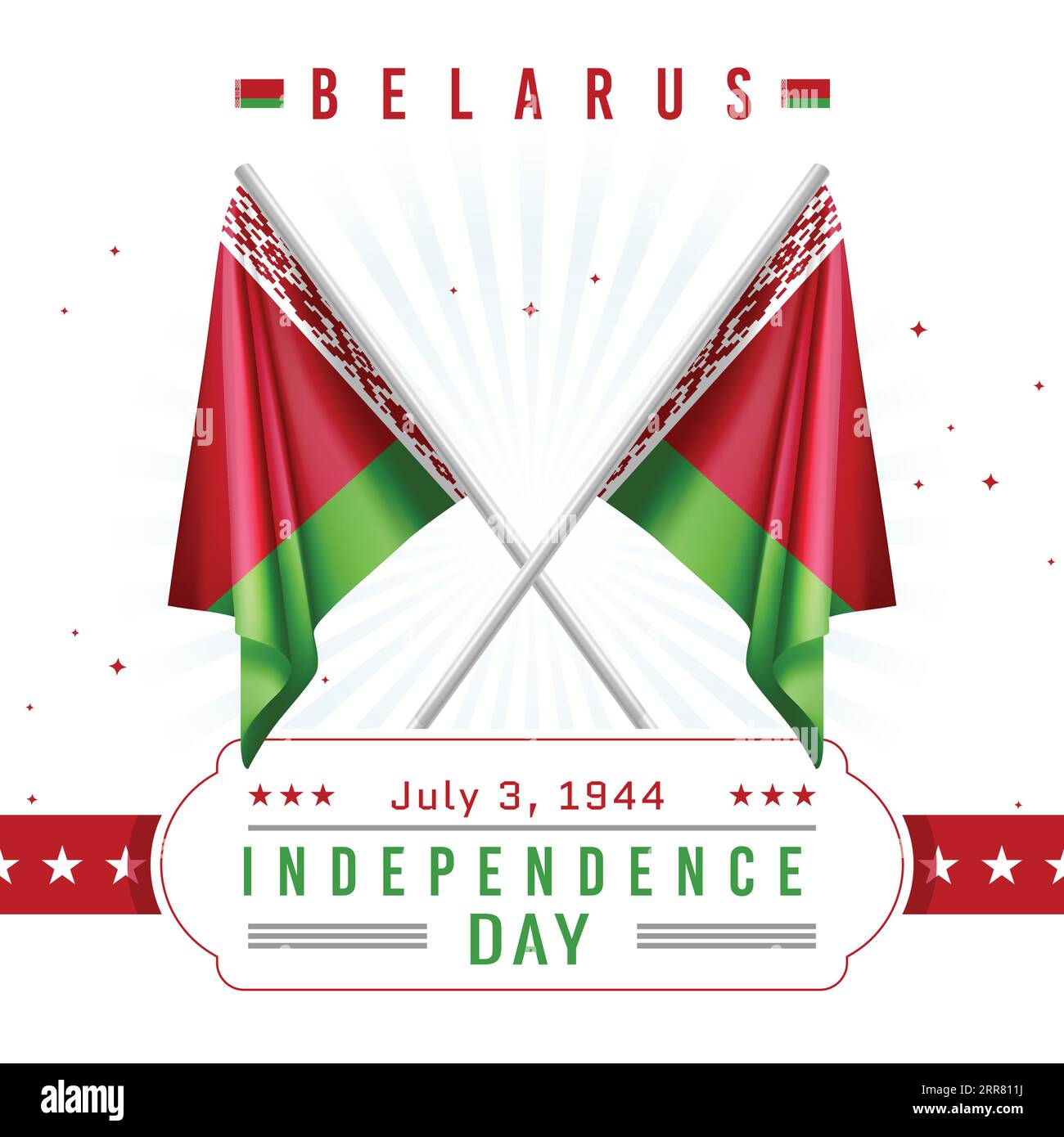 Giornata dell'indipendenza dell'Algeria con bandiera Illustrazione Vettoriale