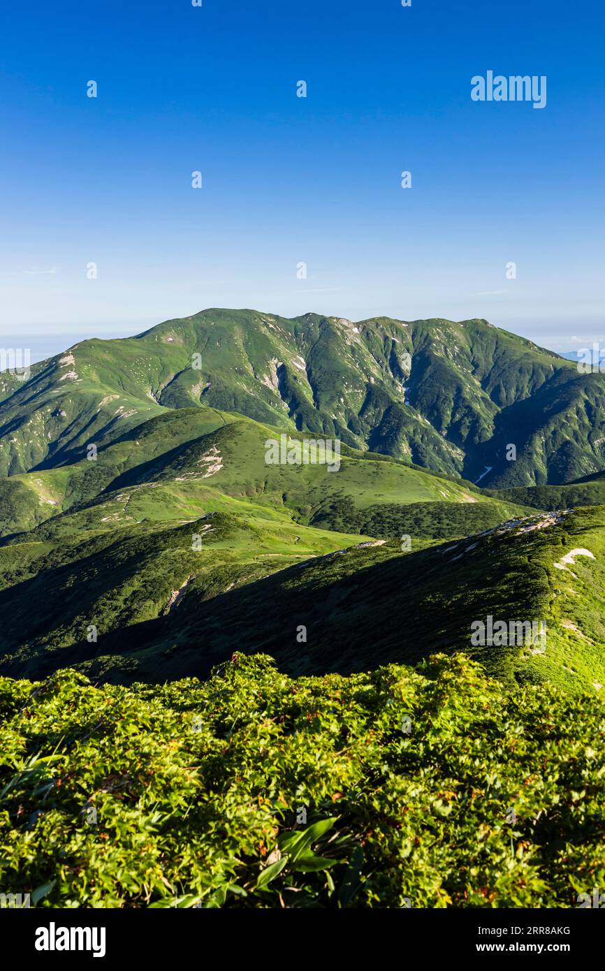 Catena montuosa di Asahi, Mt.Itoh(Itohdake),100 montagne del Giappone, Yamagata, Tohoku, Giappone, Asia Foto Stock