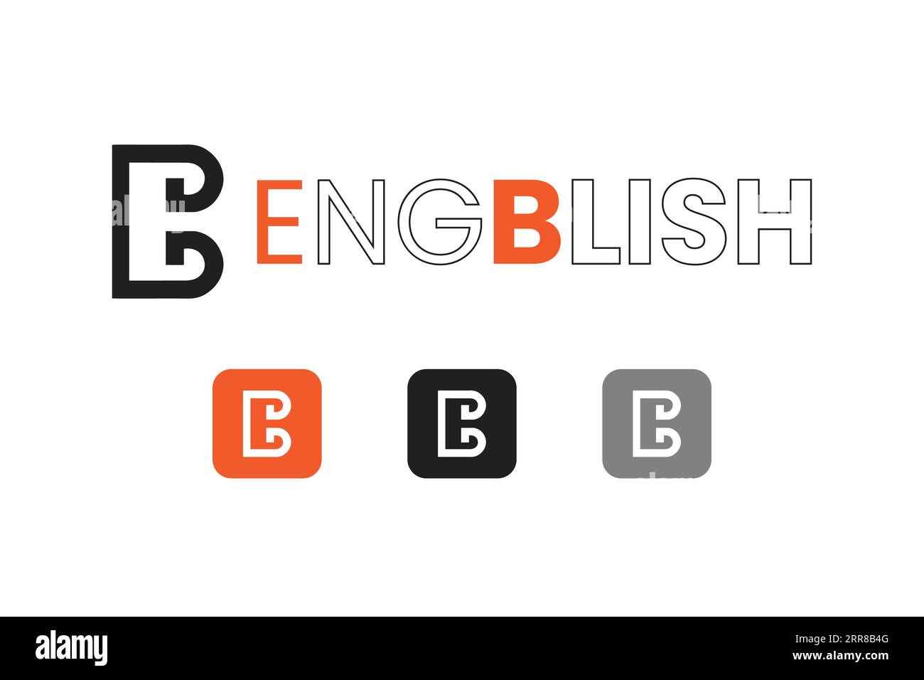 E B carattere lettera spazio negativo disegno del logo Illustrazione Vettoriale