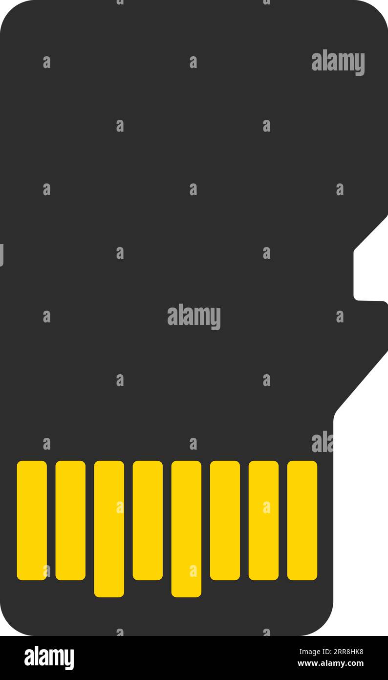 Scheda di memoria microsd silhouette Illustrazione Vettoriale