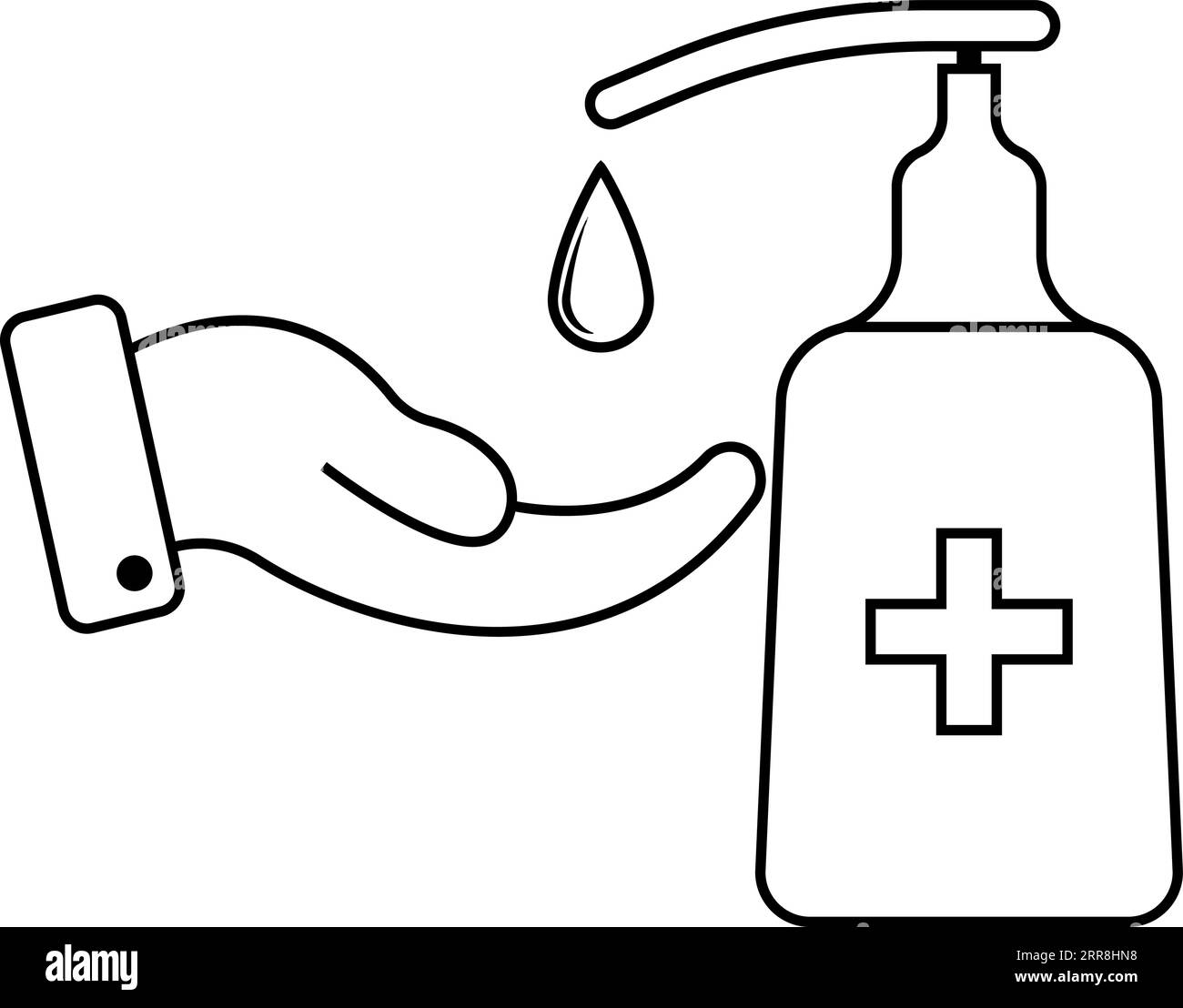 Sapone liquido disinfettante antisettico a base di alcool Illustrazione Vettoriale