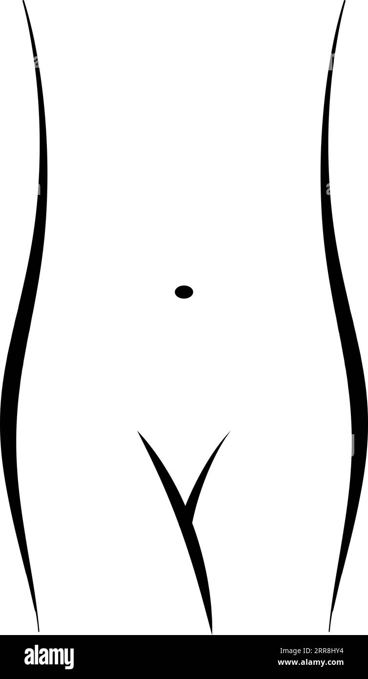 Figura femminile fianchi magro processo in vita sottile che perde guadagno Illustrazione Vettoriale