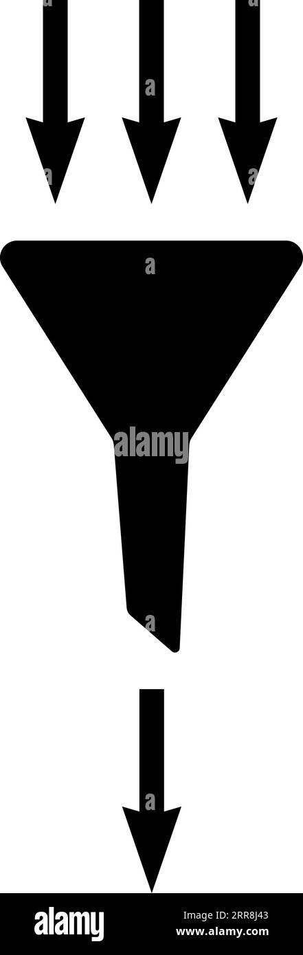 Filtro icona vettore annaffiatura lattine con filtro e frecce Illustrazione Vettoriale