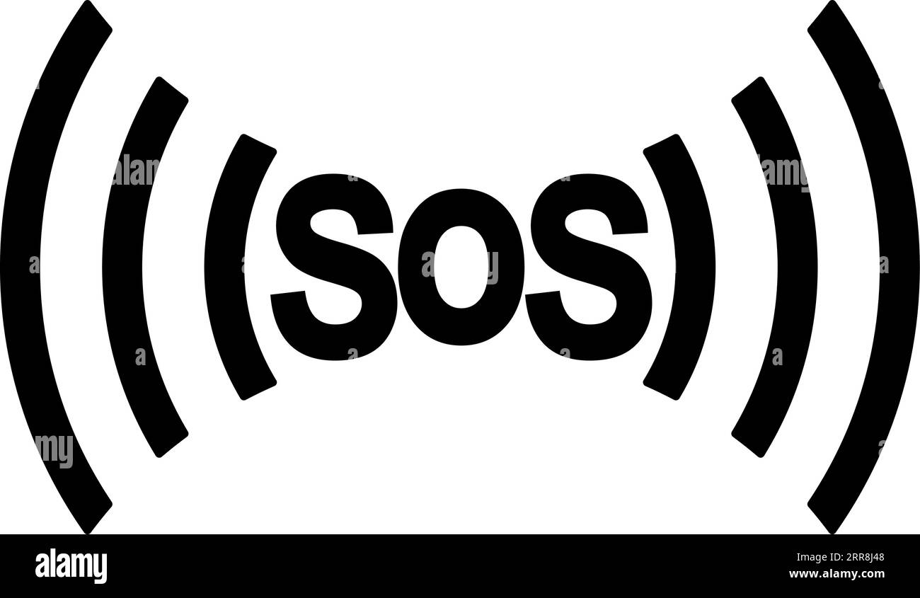 SOS ICON International DISTRESS SIGNAL Illustrazione Vettoriale