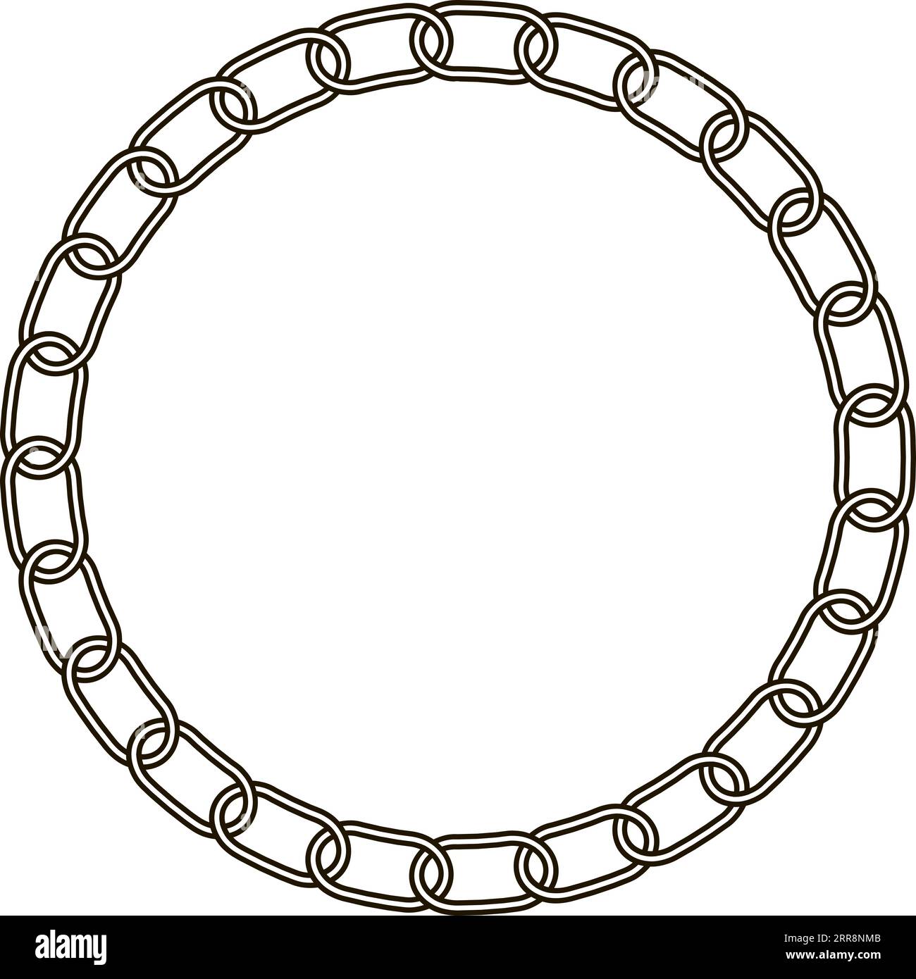 Modello di maglia della catena, catena vettoriale circolare Illustrazione Vettoriale