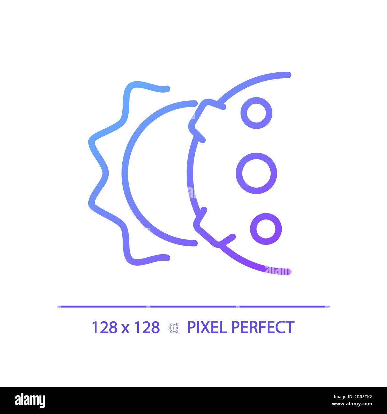 Icona vettore lineare gradiente perfetto pixel eclissi solare Illustrazione Vettoriale