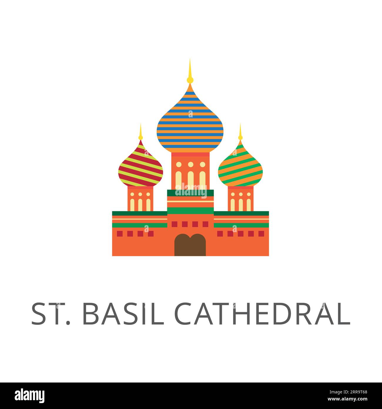 Cattedrale di San Basilio a Mosca icona vettoriale piatta Illustrazione Vettoriale