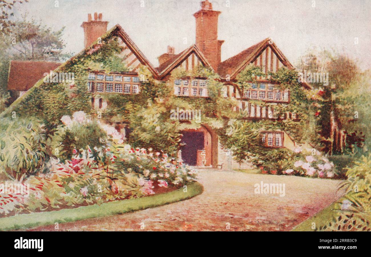 Munstead Corner, vicino a Godalming, Surrey, Inghilterra, cartolina pubblicitaria Sideroleum, circa 1900-1910 Foto Stock