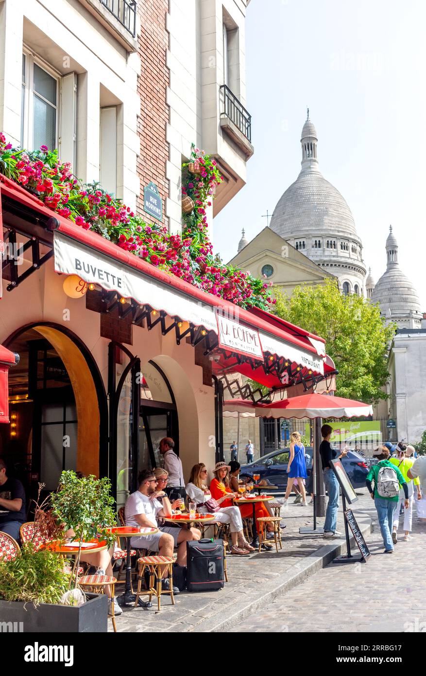 La Bohème Montmartre Restaurant, Place du Tertre, Montmartre, Parigi, Île-de-France, Francia Foto Stock