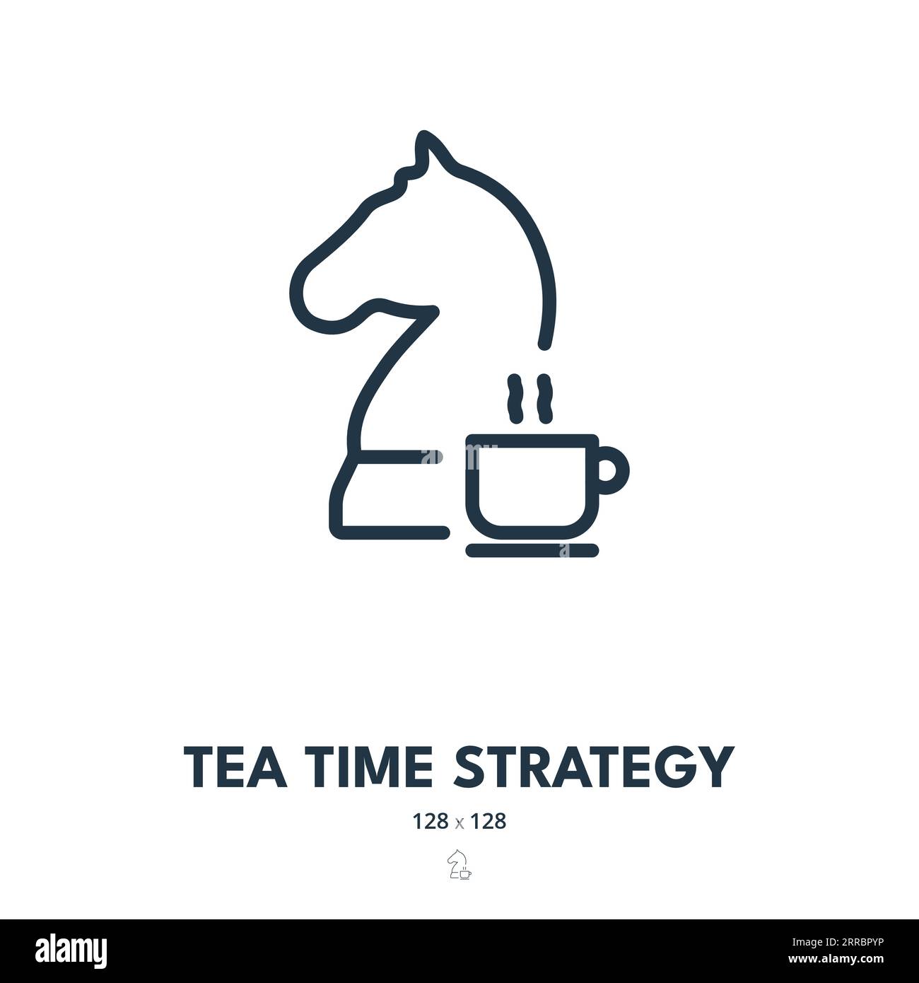 Icona Tea Time Strategy. Bevete, Cup, pausa. Tratto modificabile. Icona vettore semplice Illustrazione Vettoriale