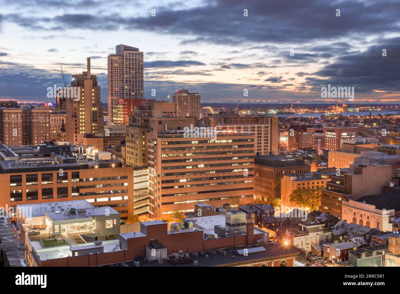 Filadelfia, Pennsylvania, città del centro degli Stati Uniti all'alba. Foto Stock