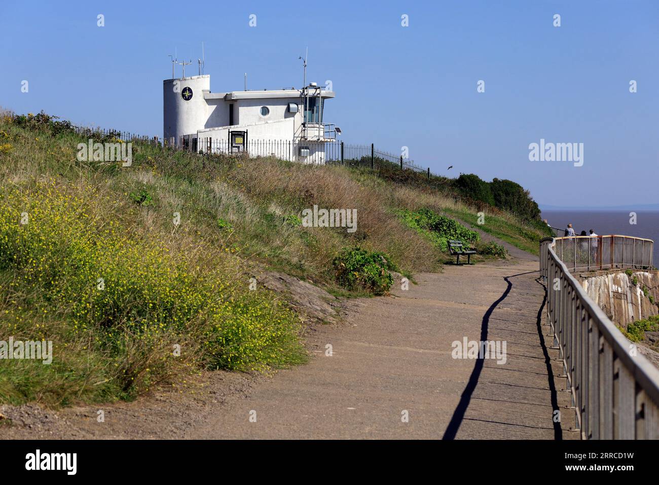 Stazione di osservazione della guardia costiera di nelll's Point, Barry Island tra Jacksons Bay e Whitmore Bay. Settembre 2023 Foto Stock