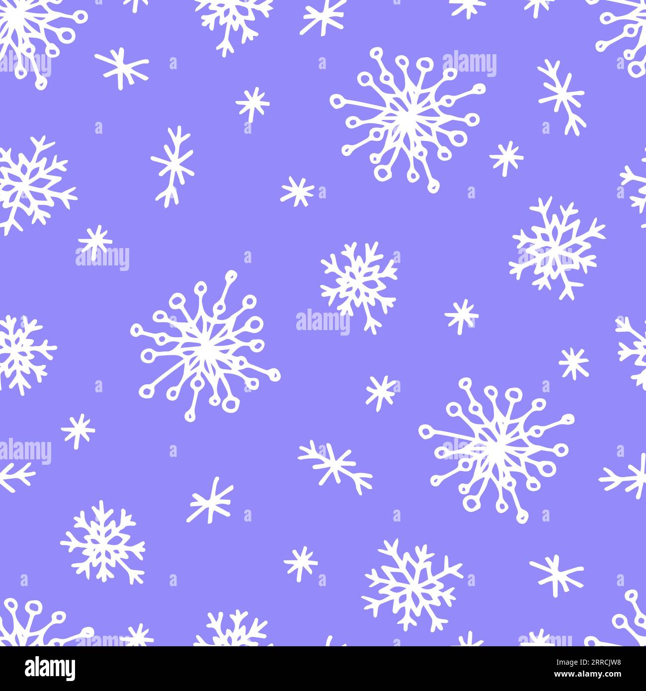 Natale, motivo senza cuciture per il nuovo anno, illustrazione della linea dei fiocchi di neve. Icone vettoriali delle vacanze invernali, delle nevicate nella stagione fredda. Illustrazione Vettoriale