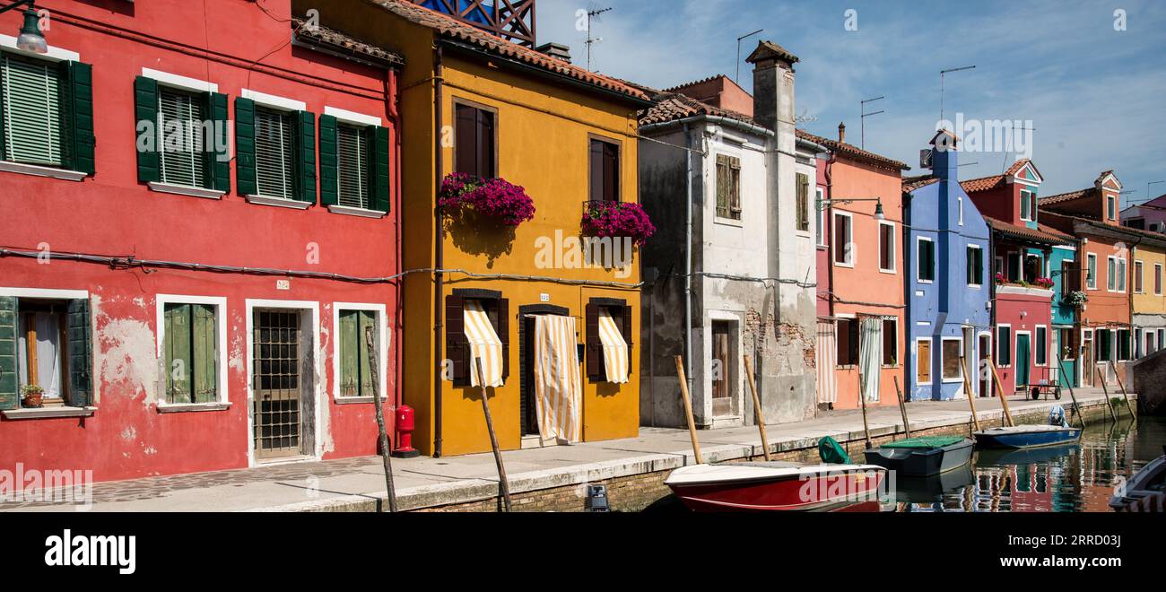 Sull'isola di Burano, vicino a Venezia, Italia Foto Stock